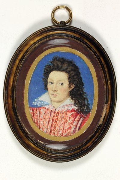 Gentleman jménem John Harington, 2. lord Harington z Extonu (akvarel na pergamenu) od Nicholas (attr.to) Hilliard