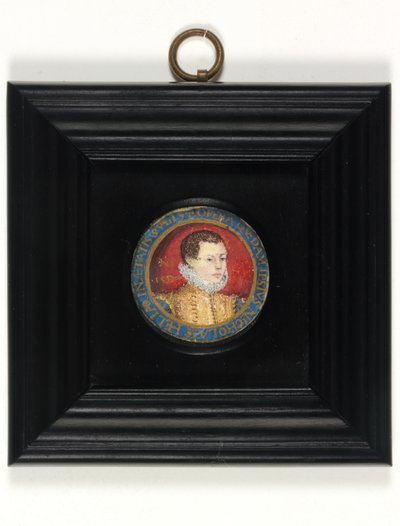 Předpokládaný autoportrét umělce, 13 let, cca 1560 (akvarel na pergamenu) od Nicholas (attr.to) Hilliard