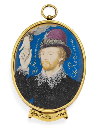 Mladý gentleman, svírající ruku z mraku od Nicholas (studio of) Hilliard