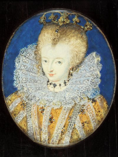 Dáma tradičně identifikovaná jako Alžběta I., když princezna (smaltovaná) od Nicholas Hilliard
