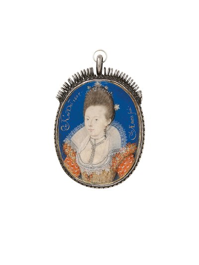Dáma ve zlatých šatech s vysokým volánem, 1605 od Nicholas Hilliard