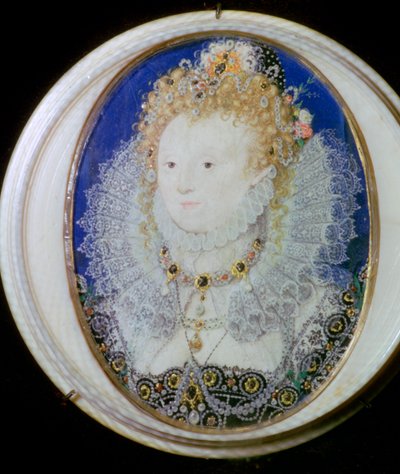 Současný miniaturní portrét Alžběty I. Anglie od Nicholas Hilliard