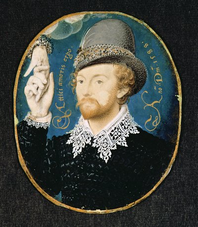 Muž svírající ruku z mraku, možná William Shakespeare, 1588 od Nicholas Hilliard