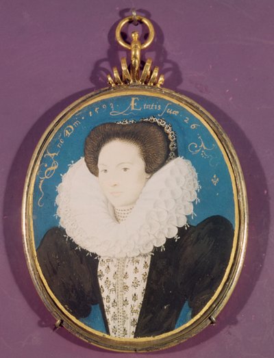 Paní Hollandová (paní čekající na Alžbětu I.), 26 let, 1593 (akvarel na pergamenu) od Nicholas Hilliard