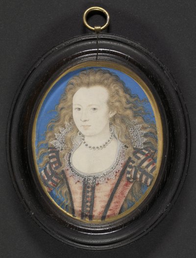 Portrét dámy, asi 1605-10 (kvaš na pergamenu na kartě) od Nicholas Hilliard