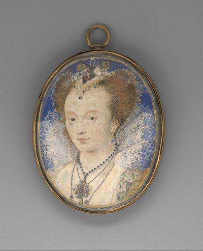 Portrét ženy, asi 1590 (pergamen položený na kartě) od Nicholas Hilliard