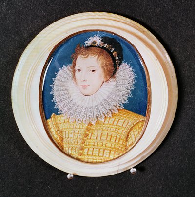 Portrét mladého muže v černé čepici a vysokém límci od Nicholas Hilliard