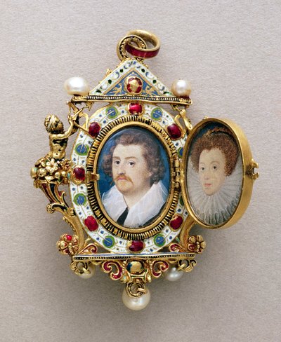 Portréty neznámého muže a ženy, kolem roku 1590 od Nicholas Hilliard