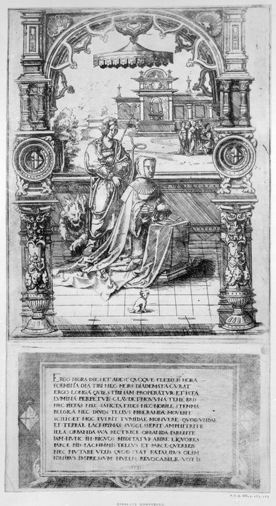 Epitaf Markéty Rakouské od Nicholas Hogenberg