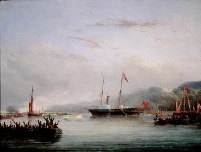 První jachta Victoria a Albert u Plymouthu (olej na palubě) od Nicholas Matthews Condy