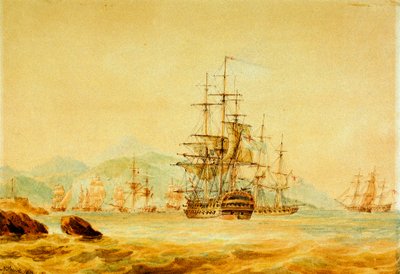 Agamemnon odřízne francouzské lodě z Port Maurice u Oneglie od Nicholas Pocock