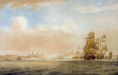 Britská flotila u hradu Kronborg, Elsinore, 28. března 1801 [před bitvou u Kodaně] od Nicholas Pocock