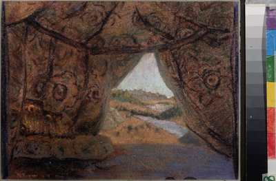 Přípravná výprava k opeře La Pskovitaine (Dívka ze Pskova) Nicholase (Nikolaje) Rimského Korsakova (1844-1908). Dílo Nicholase Roericha (1874-1947), pastel na kartonu od Nicholas Roerich