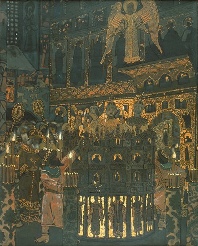 Mystery Play ve středověkém Novgorodu od Nicholas Roerich