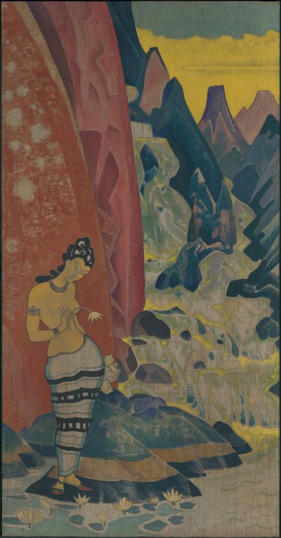 Píseň vodopádu, dekorativní panel, série "Dreams of Wisdom", 1920 od Nicholas Roerich