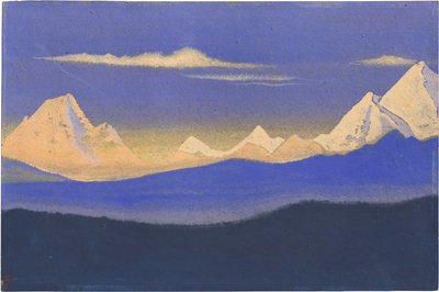 Himaláje par Roerich, Nicholas (1874-1947). Tempera na kartonu, rozměr : 30,5x45,7 od Nicholas Roerich