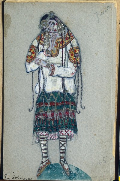 Mladá dívka, kostýmní návrh pro balet Igora Stravinského "Svěcení jara", 1912 od Nicholas Roerich