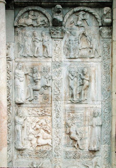 Příběh Adama a Evy, z jižní strany západní verandy, c.1120-38 (mramor) od Nicholaus Nicholaus