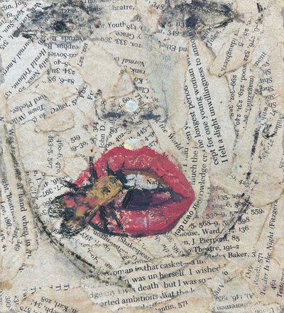 Bee Sting Lips, 2019-23 (koláž) od Nick Williams