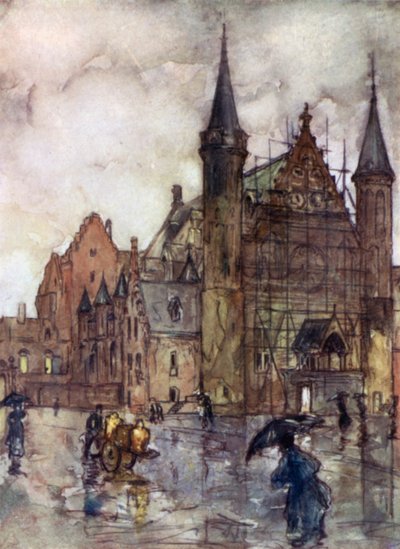 Binnenhof, Haag (barevné lito) od Nico Jungman