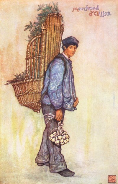 Pouliční prodavač, Falaise (barevná litografie) od Nico Jungmann