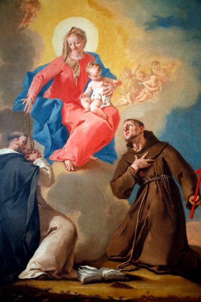 Národní galerie. Naše Růžencová se svatým Dominikem a svatým Františkem d
