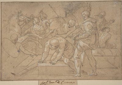 Historická studie kompozice scény pro Chapelle de Guise, 16. století. od Nicolò dell