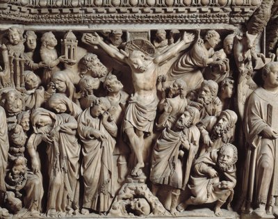Ukřižování, detail z kazatelny od Nicola Pisano