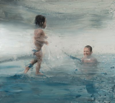Děti na moři, 2015 (olej na plátně) od Nicola Pucci