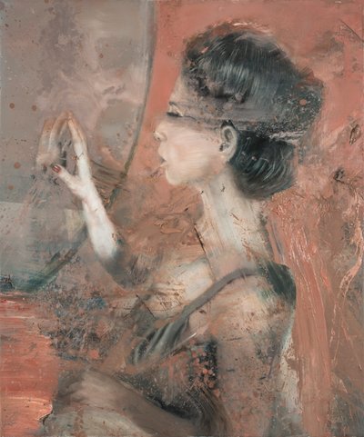 Žena v zrcadle, 2019 (olej na plátně) od Nicola Pucci