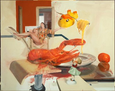 Žena s humrem, 2011 (olej na plátně) od Nicola Pucci