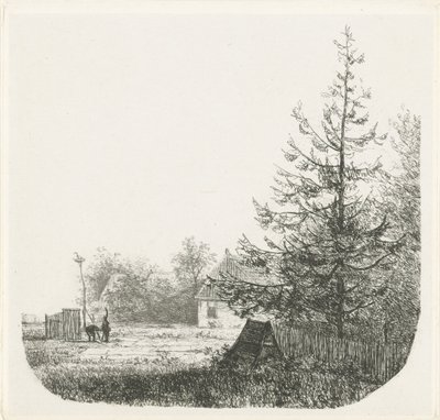 Krajina plná stromů s čapí hnízdo od Nicolaas Johannes Roosenboom