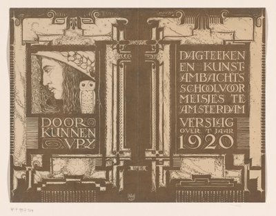 Návrh kapely pro: Zpráva dne Škola kreslení a uměleckých řemesel pro dívky v Amsterdamu kolem roku 1920 od Nicolaas van de Vecht