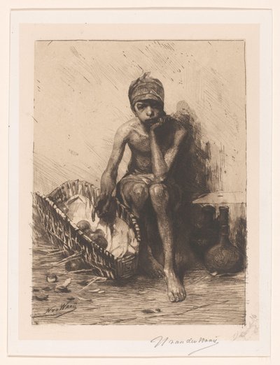 prodavač ovoce od Nicolaas van der Waay (signed by artist)