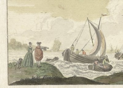 Lodě na větrné řece od Nicolaes Aartman