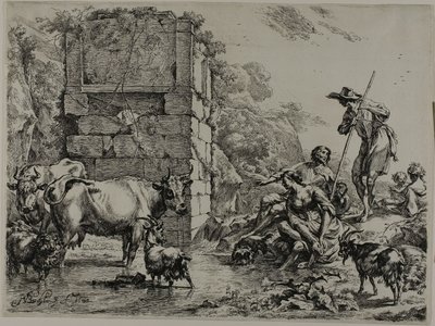 Pití krávy od Nicolaes Berchem