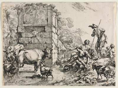 Pití krávy od Nicolaes Berchem