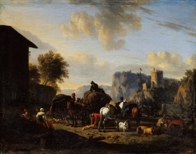 Zbytek konvoje, 17. století od Nicolaes Pietersz. Berchem