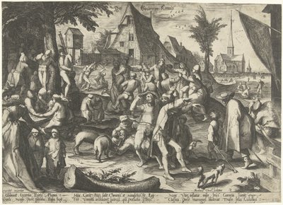 Farmářský jarmark Der Bouwren Fair (název na objektu) od Nicolaes Jansz. Clock