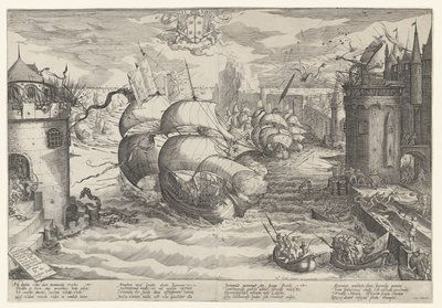Taking Damiate and Overcoming the Chain, 1219 od Nicolaes Jansz. Clock
