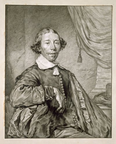 Portrét muže, 1681 (litho) od Nicolaes Jansz Visscher