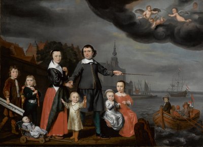 Kapitán Job Jansse Cuijter a jeho rodina, 1659 od Nicolaes Maes