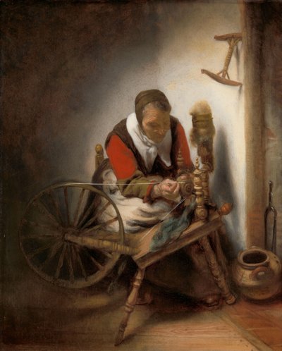 The Spinner, Niddy-noddy visící na zdi od Nicolaes Maes