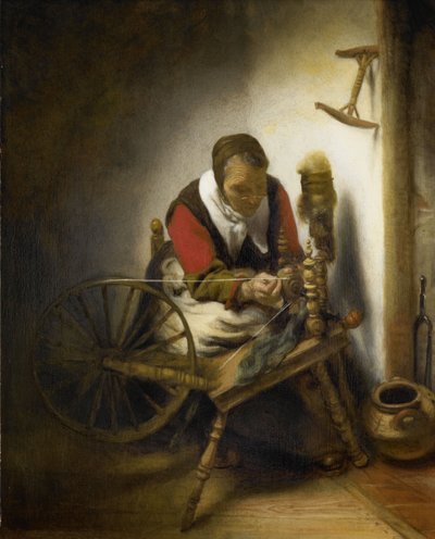 The Spinner, Niddy-noddy visící na zdi od Nicolaes Maes
