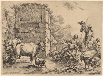 Pití krávy od Nicolaes Pietersz Berchem