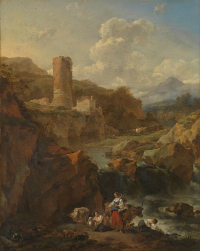 Italská krajina od Nicolaes Pietersz Berchem