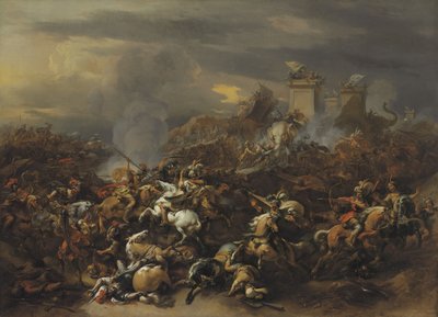 Bitva Alexandra Velikého proti králi Porusovi od Nicolaes Pietersz. Berchem