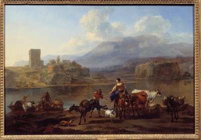Průchod malířského tácu od Bercherma van Haarlema (1620-1683) od Nicolaes Pietersz. Berchem