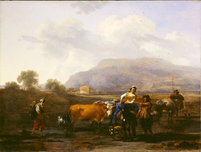 Cestující rolníci (večer) od Nicolaes Pietersz. Berchem