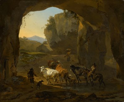 Pastevci v jeskyni od Nicolaes Pietersz. Berchem